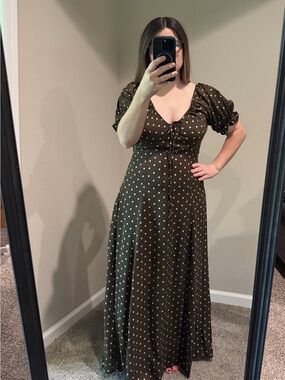By Together Brown Polka Dot Maxi Dress